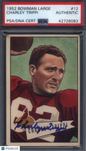 1952 Bowman Large #12 Charley Trippi Cardinals Signed Auto PSA Authentic