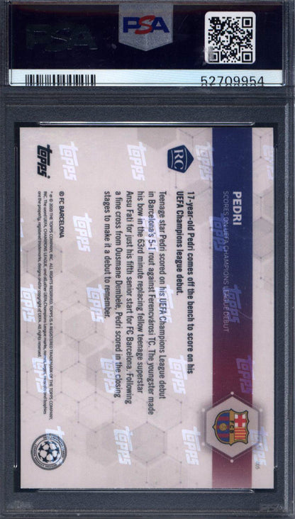 2020 Topps Now UEFA Champions League #005 Pedri Rookie Barcelona PSA 10
