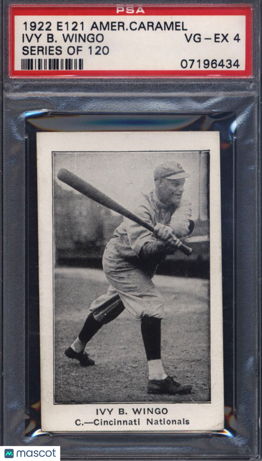1922 E121 American Caramel Series of 120 Ivy B. Wingo Cincinnati PSA 4