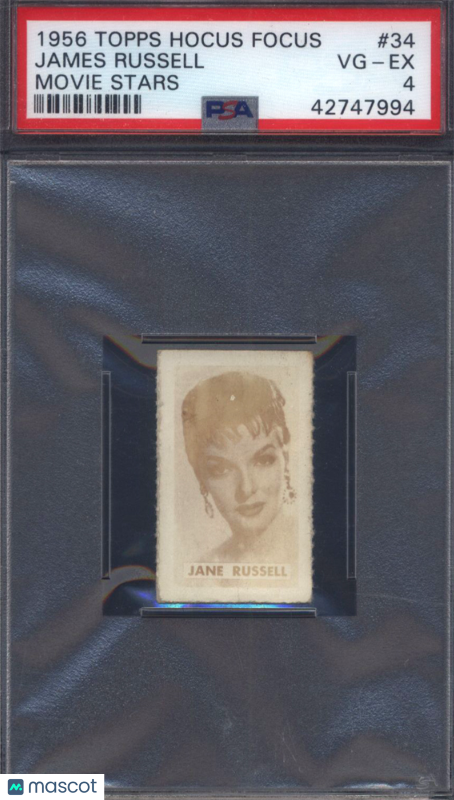 1956 Topps Hocus Focus Movie Stars #34 James Russell PSA 4 pop 1 (None Higher)