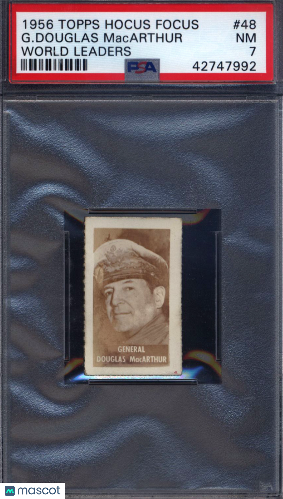 1956 Topps Hocus Focus World Leaders #48 G. Douglas Macarthur PSA 7