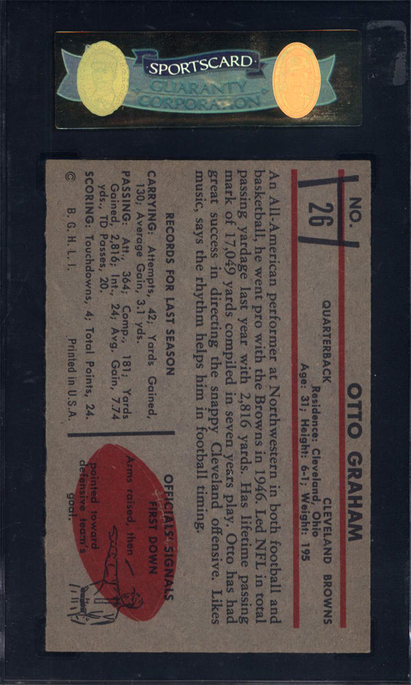 1953 Bowman #26 Otto Graham Browns SGC 7.5