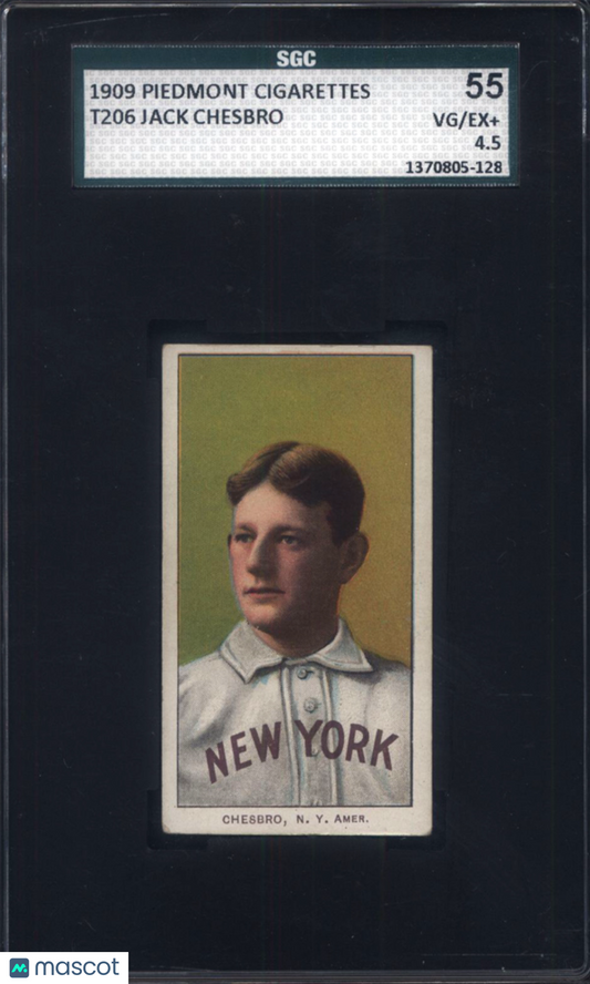 T206 Jack Chesbro New York SGC 4.5 Piedmont Back