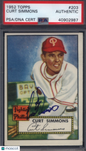 1952 Topps #203 Curt Simmons Signed Autographed Auto Phillies PSA/DNA