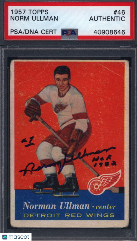 1957 Topps #46 Norm Ullman Signed Autograph PSA/DNA Red Wings PSA Authentic
