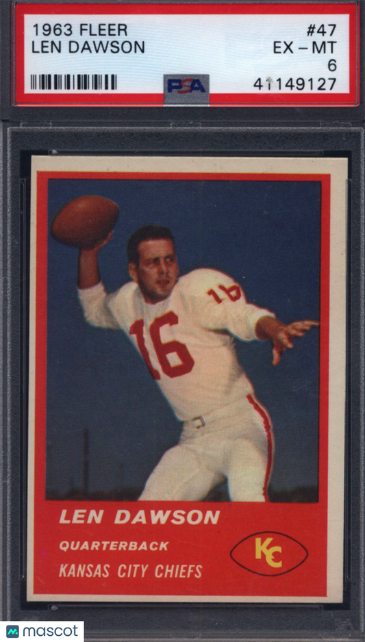 1963 Fleer #47 Len Dawson Rookie HOF Chiefs PSA 6