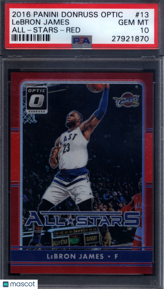 2016 Donruss Optic All-Stars #13 LeBron James Red /99 PSA 10 pop 7