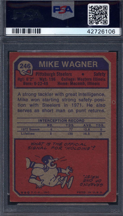 1973 Topps #246 Mike Wagner Rookie Signed Autograph PSA/DNA PSA Authentic