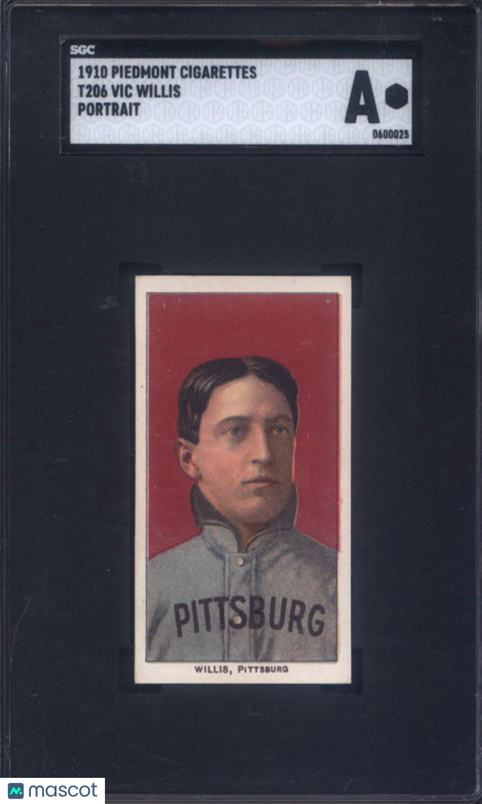 T206 Vic Willis Portrait Pittsburg SGC Authentic Piedmont (Appears Near Mint)