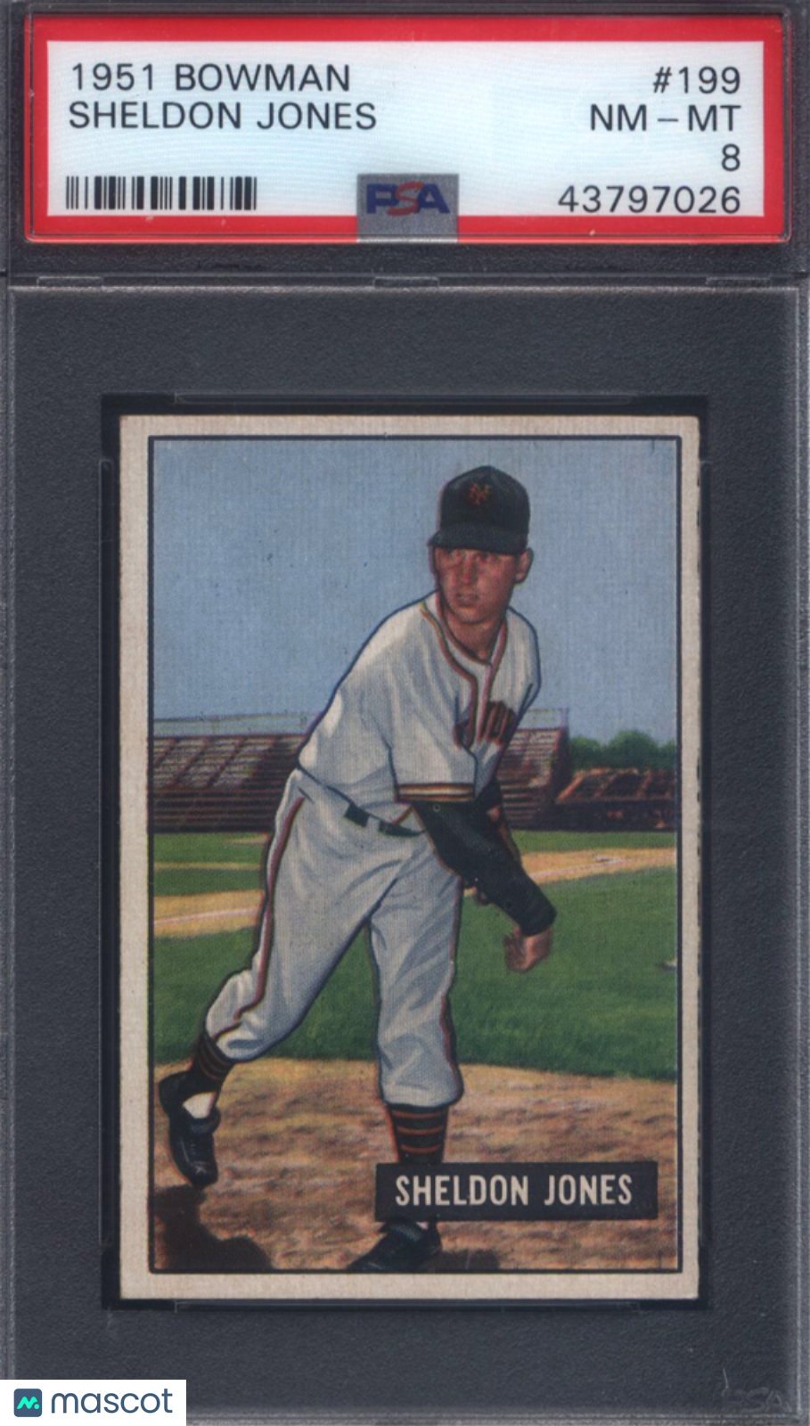 1951 Bowman #199 Sheldon Jones Giants PSA 8