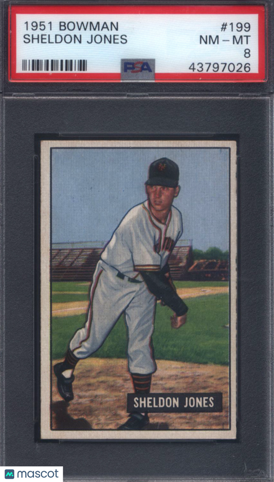 1951 Bowman #199 Sheldon Jones Giants PSA 8