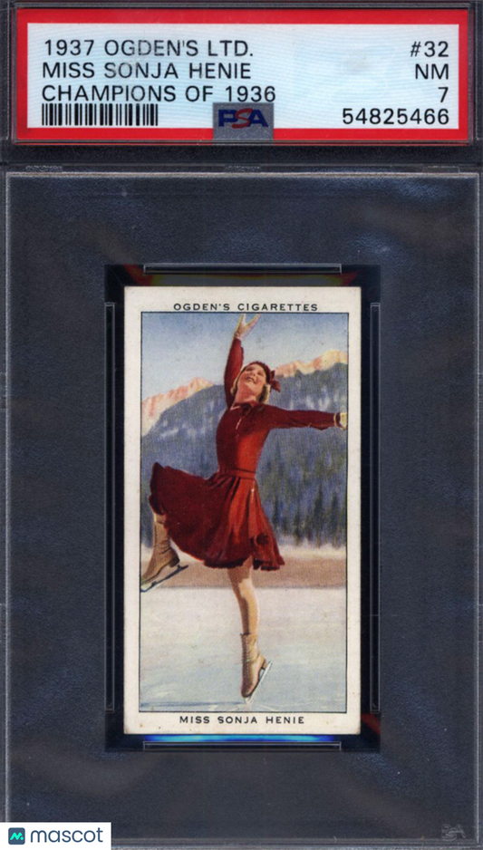 1937 Ogden's LTD Champions Of 1936 #32 Miss Sonja Henie PSA 7