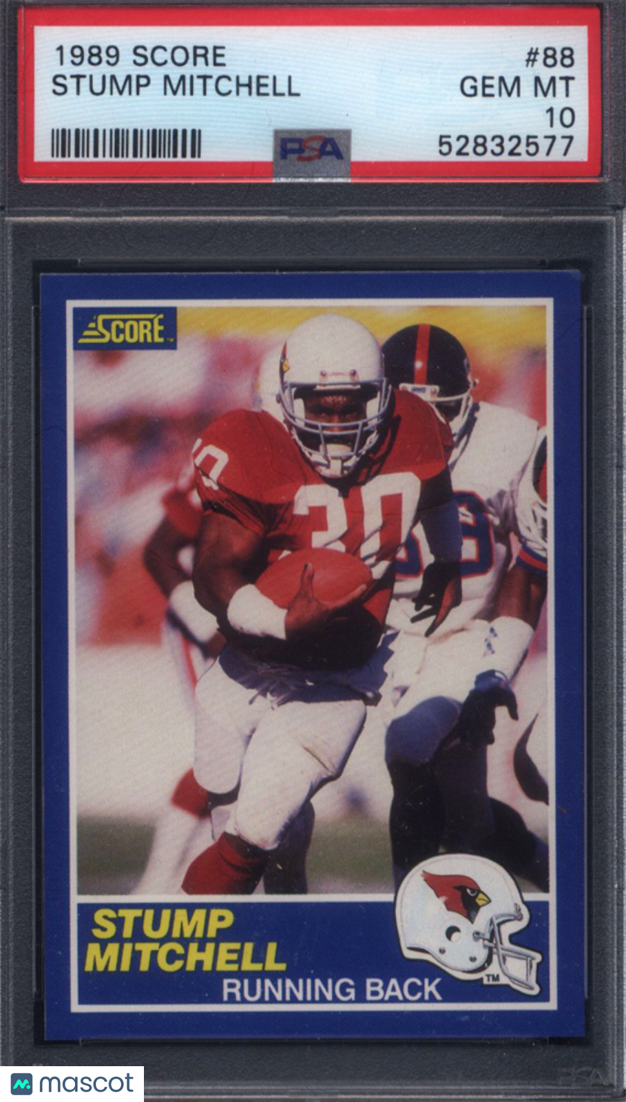 1989 Score #88 Stump Mitchell Cardinals PSA 10