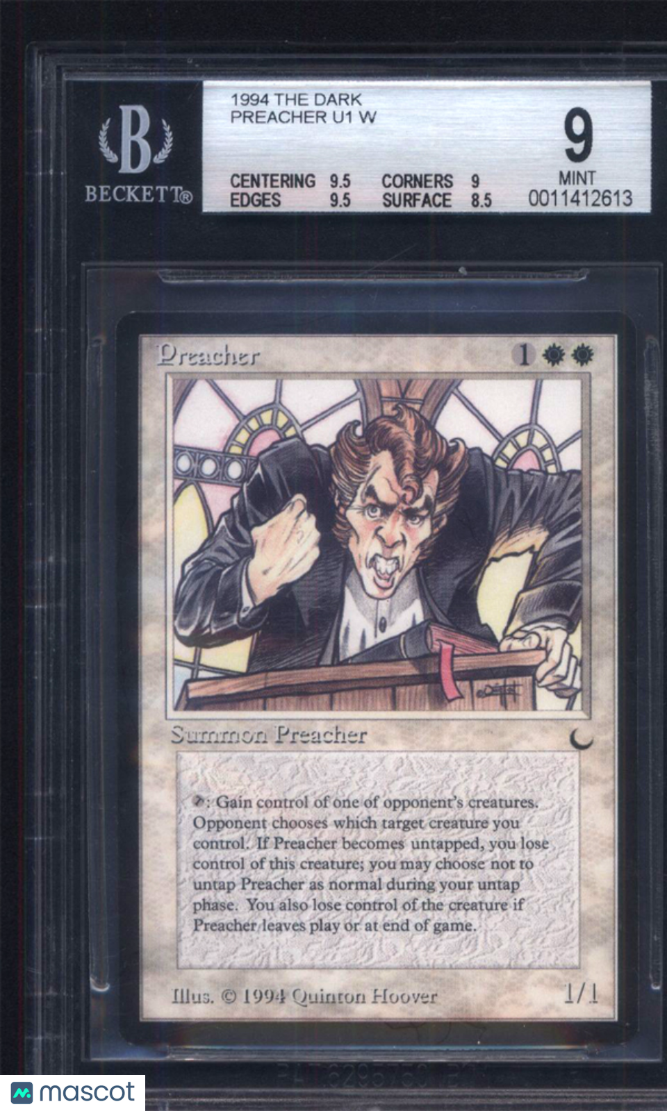 1994 Magic The Gathering The Dark #83 Preacher U1 :W: BGS 9