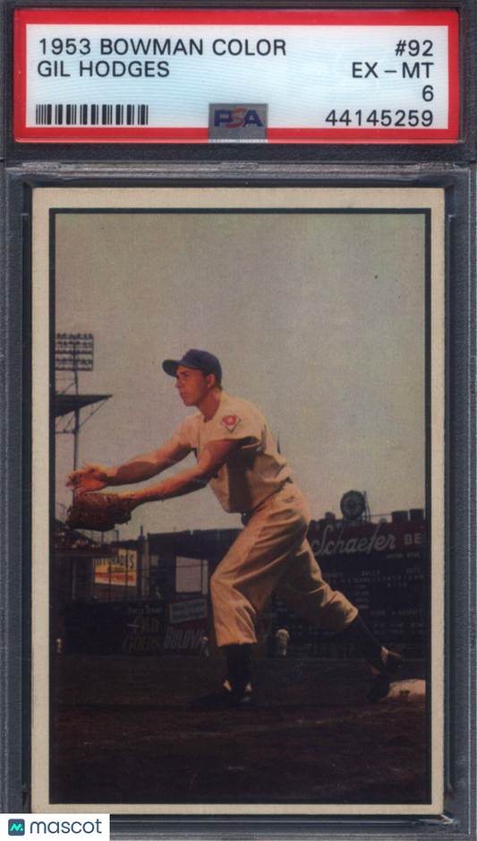 1953 Bowman Color #92 Gil Hodges Dodgers PSA 6