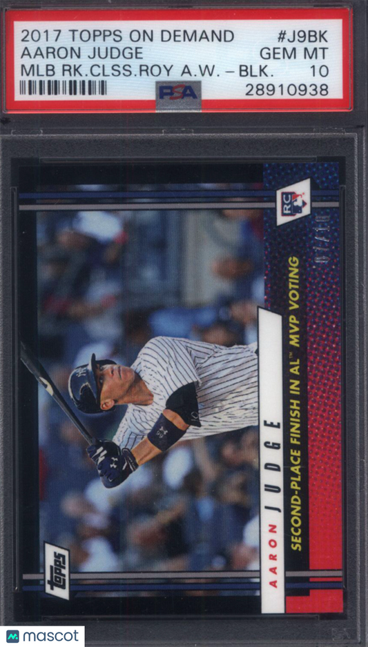 2017 Topps On Demand #J9BK Aaron Judge Black Rookie 7/10 Yankees PSA 10