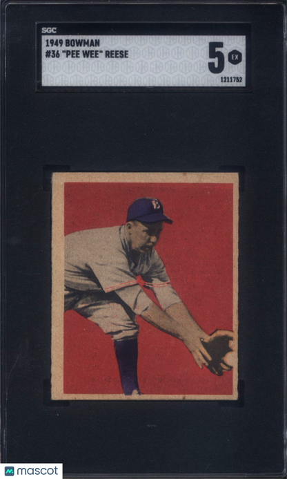1949 Bowman #36 Pee Wee Reese Dodgers SGC 5