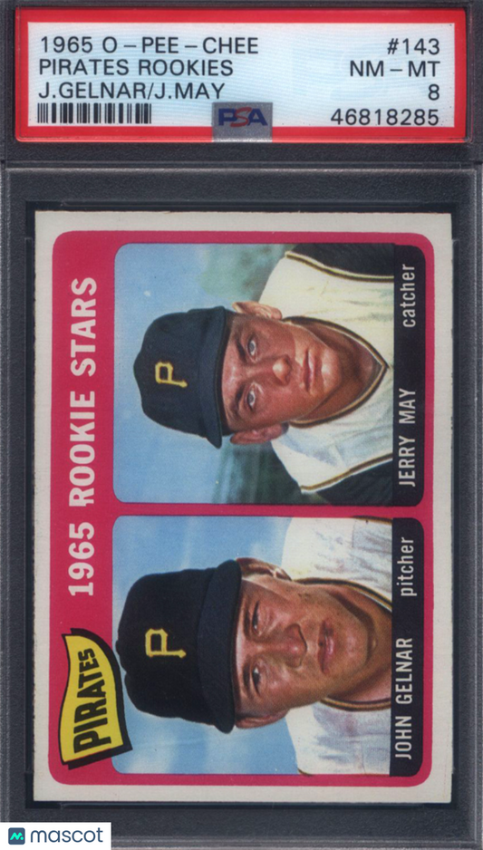1965 OPC O-Pee-Chee #143 Pirates Rookie Stars PSA 8 pop 9 (Only 2 Higher)