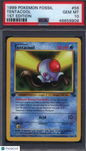 1999 Pokemon Fossil 1st Edition #56 Tentacool PSA 10