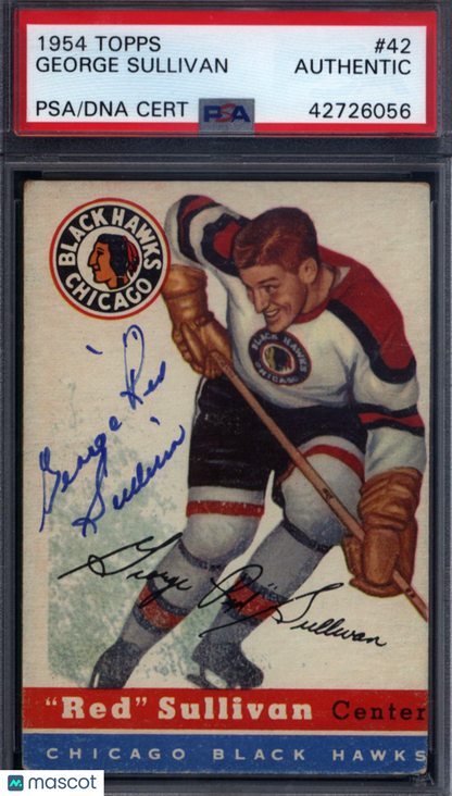 1954 Topps #42 George Sullivan Signed Autograph PSA/DNA PSA Authentic