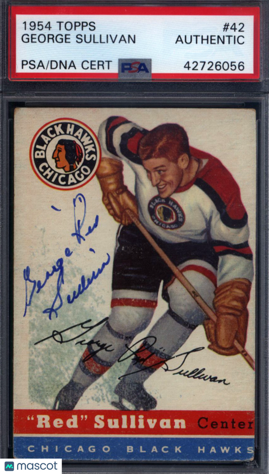 1954 Topps #42 George Sullivan Signed Autograph PSA/DNA PSA Authentic