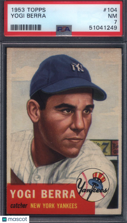 1953 Topps #104 Yogi Berra Yankees PSA 7