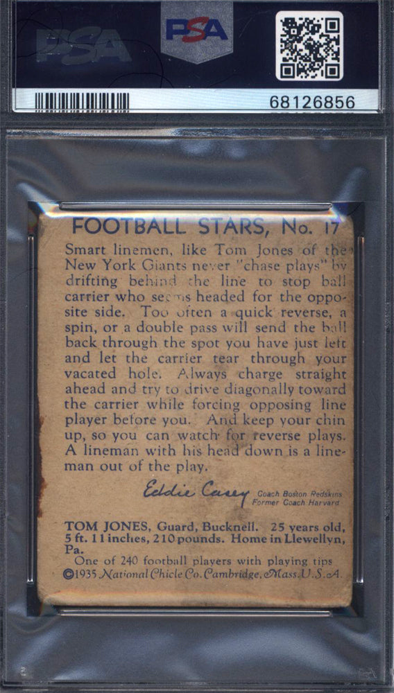 1935 National Chicle #17 Tom Jones Giants PSA 1