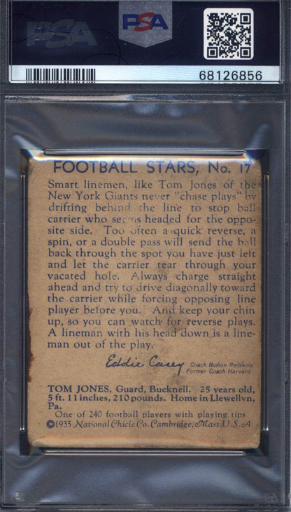 1935 National Chicle #17 Tom Jones Giants PSA 1
