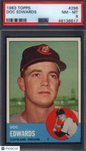 1963 Topps #296 Doc Edwards Indians PSA 8