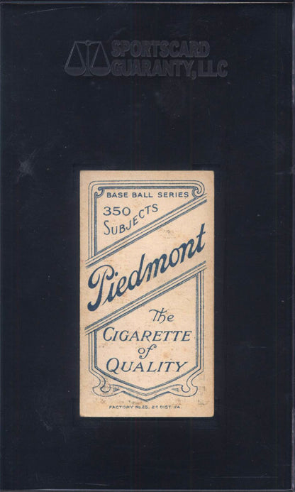 T206 Hugh Jennings Portrait Detroit SGC 5 Piedmont Back Well Centered