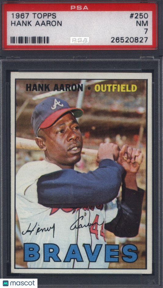 1967 Topps #250 Hank Aaron Braves PSA 7