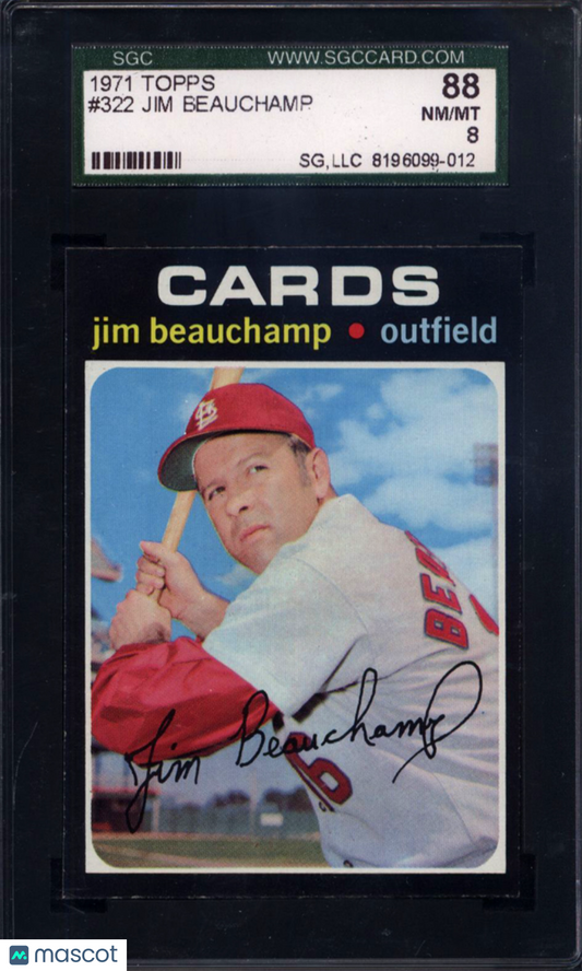 1971 Topps #322 Jim Beauchamp Cardinals SGC 8