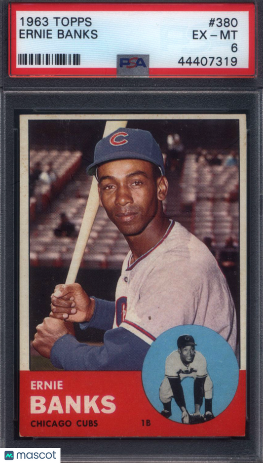 1963 Topps #380 Ernie Banks Cubs PSA 6