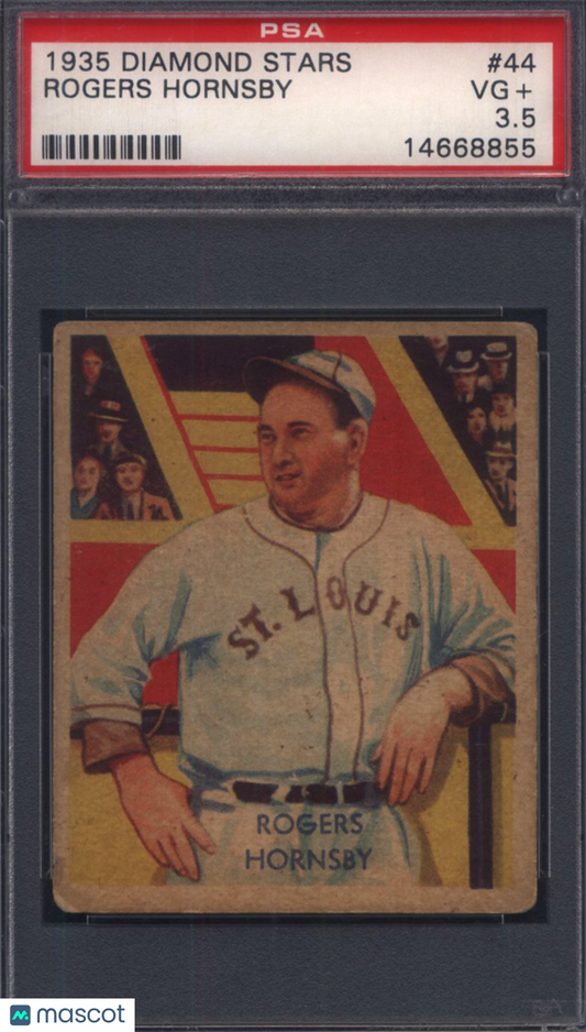 1935 Diamond Stars #44 Rogers Hornsby Browns PSA 3.5