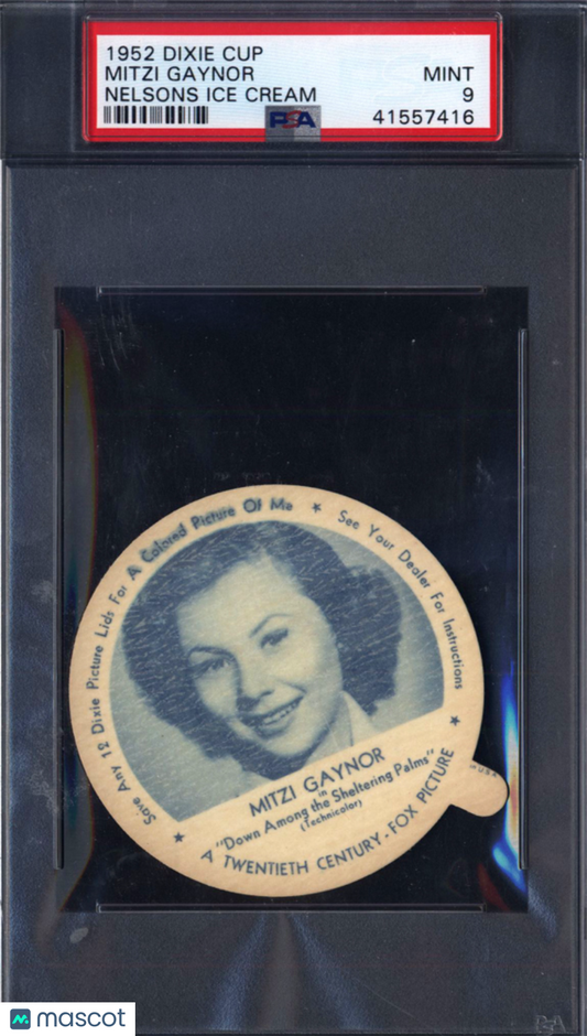 1952 Dixie Cup Nelsons Ice Cream Mitzi Gaynor PSA 9