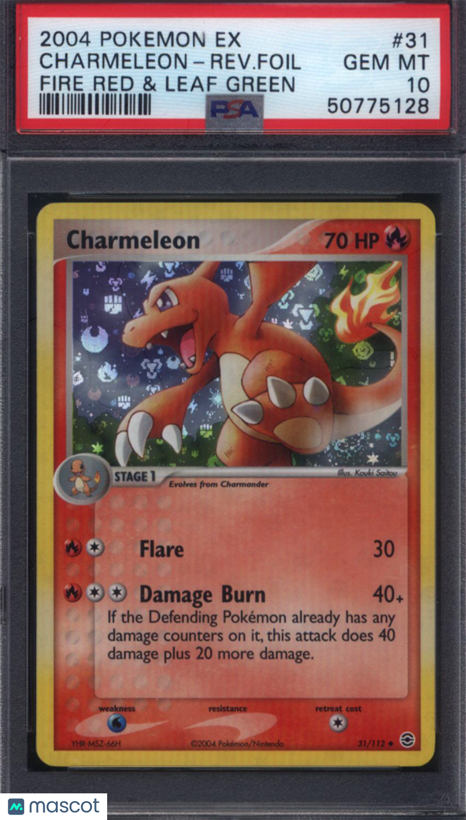 2004 Pokemon EX Fire Red & Leaf Green #31 Charmeleon Rev. Foil PSA 10