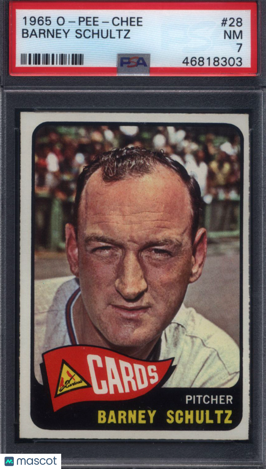 1965 OPC O-Pee-Chee #28 Barney Schultz Cardinals PSA 7
