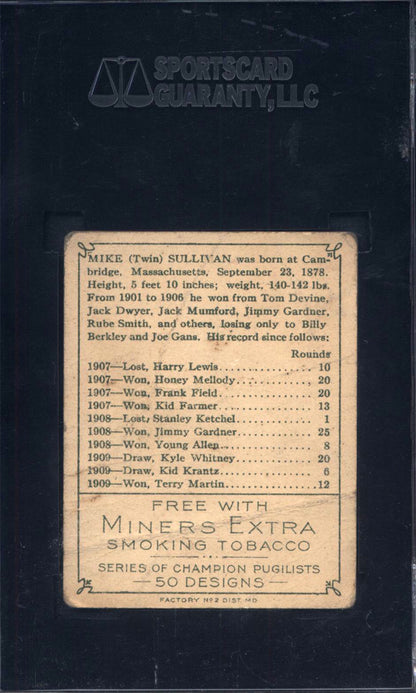 1910 T219 Miners Extra Mike Sullivan Boxing SGC 1