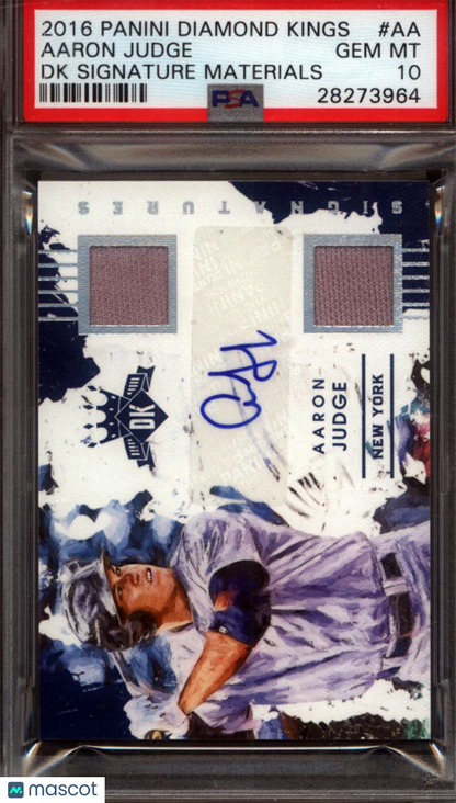 2016 Diamond Kings DK Signature Materials #AA Aaron Judge Yankees PSA 10 pop 2