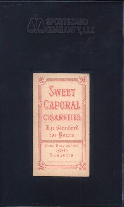 T206 Vic Willis Portrait Pittsburg SGC 5 Sweet Caporal Back