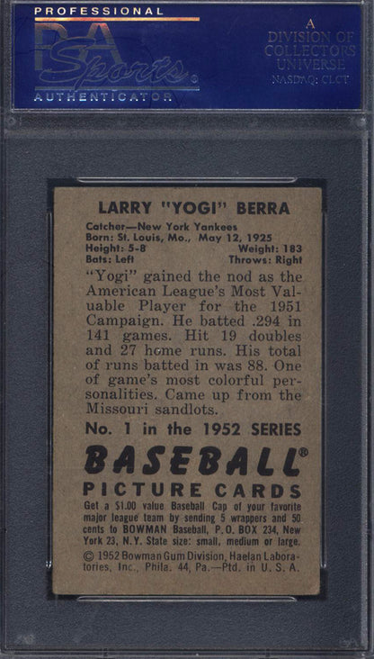 1952 Bowman #1 Yogi Berra Yankees PSA 5
