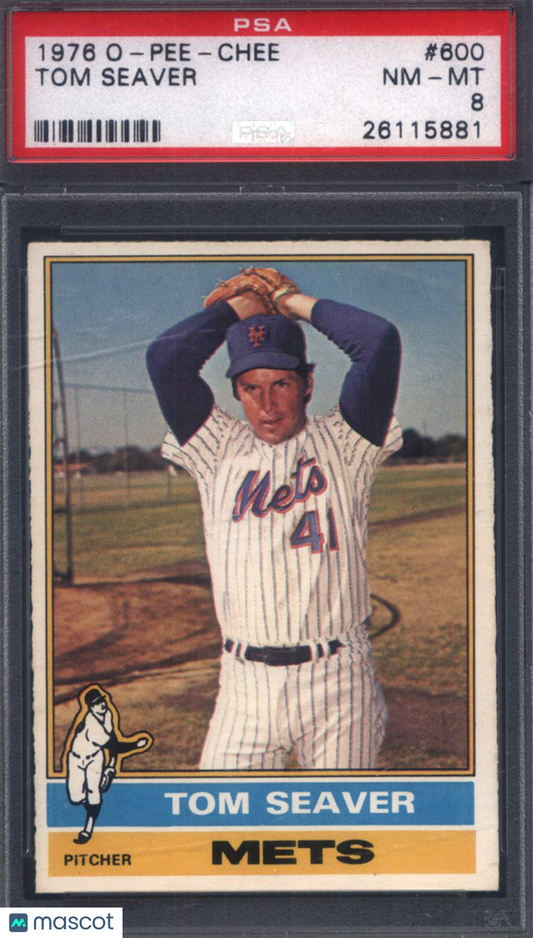 1976 OPC O-Pee-Chee #600 Tom Seaver Mets PSA 8