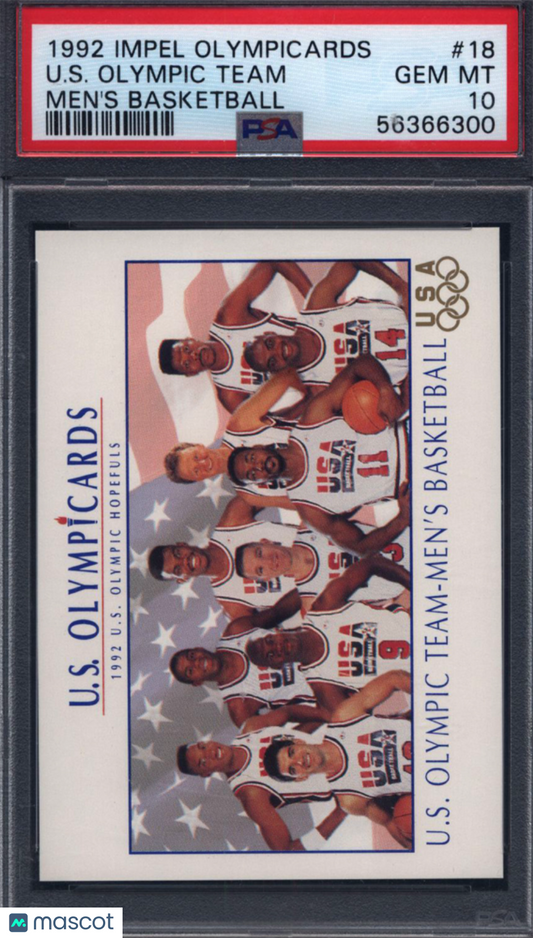 1992 Impel Olympicards #18 U.S. Olympic Team Men's Basketball PSA 10