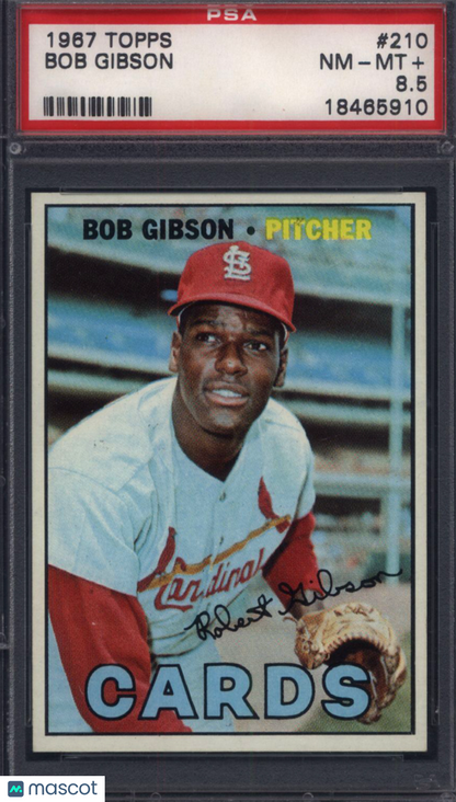 1967 Topps #210 Bob Gibson Cardinals PSA 8.5