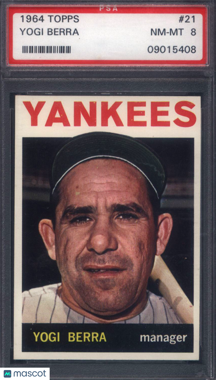 1964 Topps #21 Yogi Berra Yankees PSA 8 Well Centered