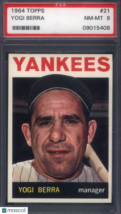 1964 Topps #21 Yogi Berra Yankees PSA 8 Well Centered