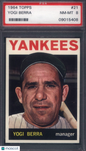 1964 Topps #21 Yogi Berra Yankees PSA 8 Well Centered