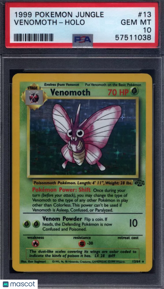 1999 Pokemon Jungle #13 Venomoth Holo PSA 10