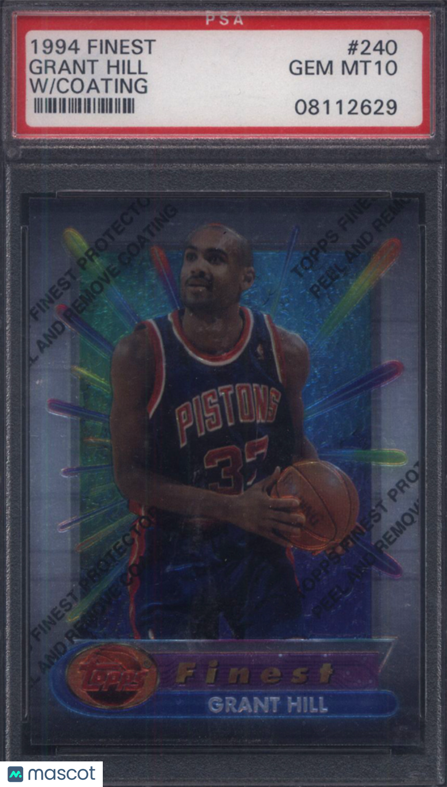 1994 Finest #240 Grant Hill Rookie HOF W Coating PSA 10
