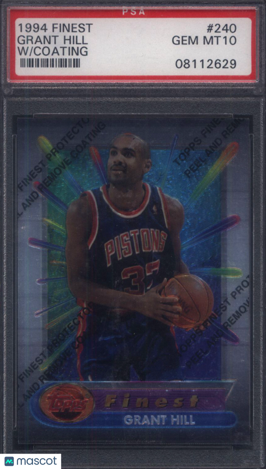1994 Finest #240 Grant Hill Rookie HOF W Coating PSA 10